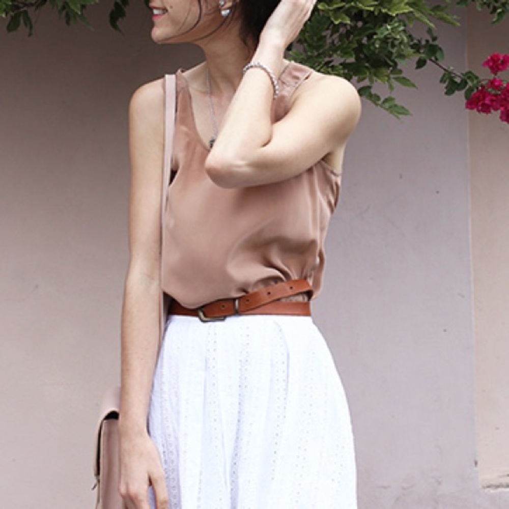 Everlane Silk Tank in Light Camel - Size XS